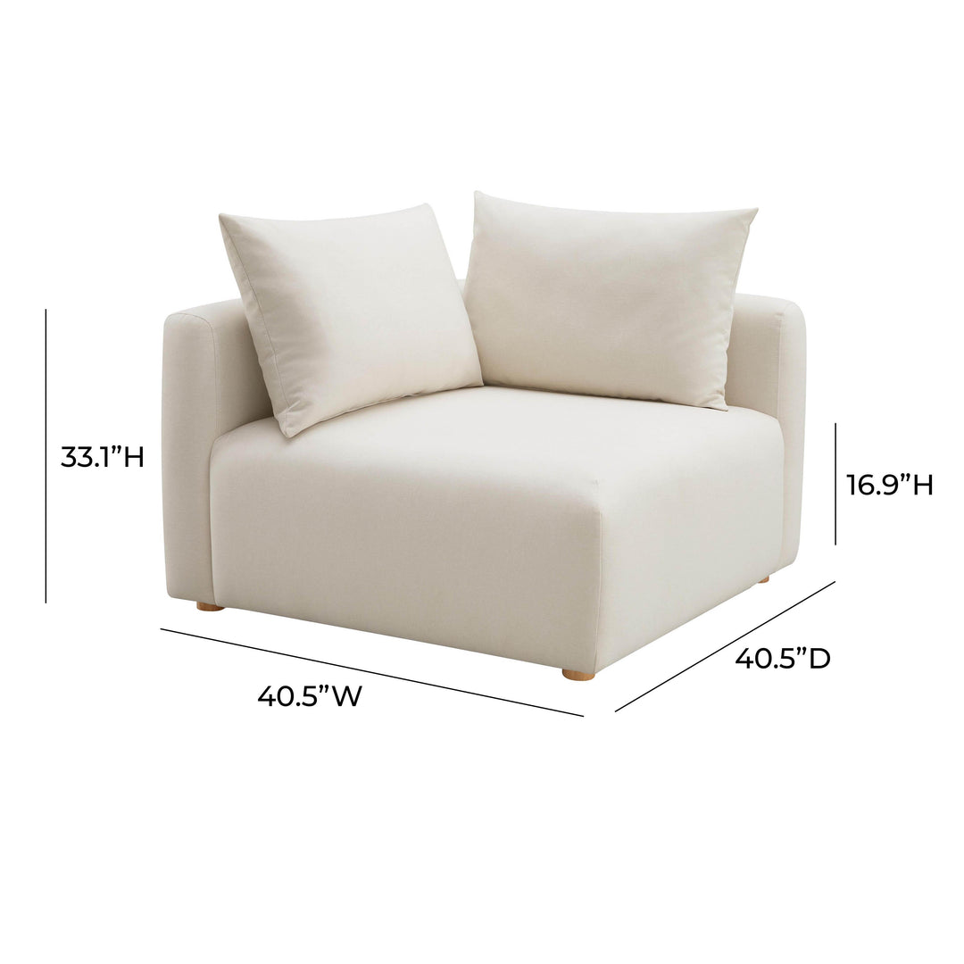 SwayLiving Hangover Cream Linen Modular Corner Chair ACCENT + LOUNGE CHAIRS