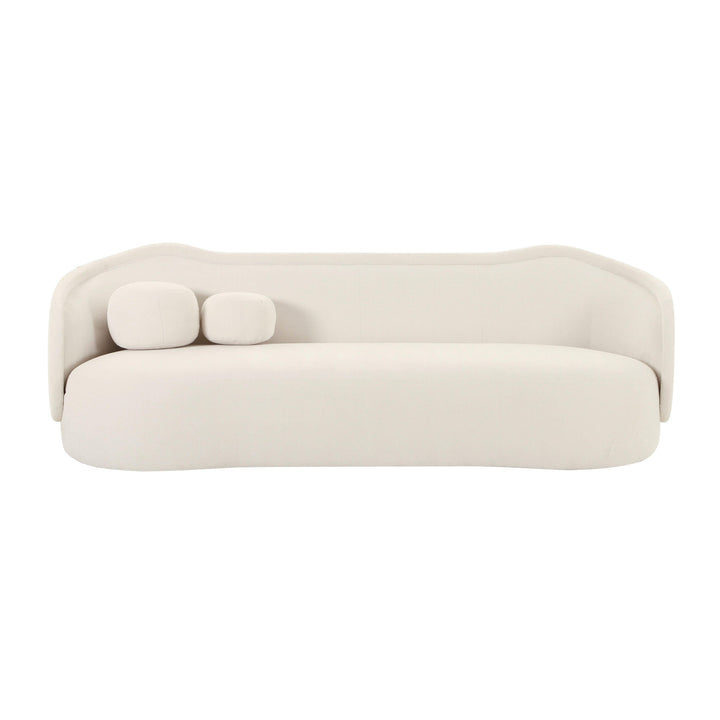 SwayLiving Circe Cream Textured Velvet Sofa SOFAS + SECTIONALS