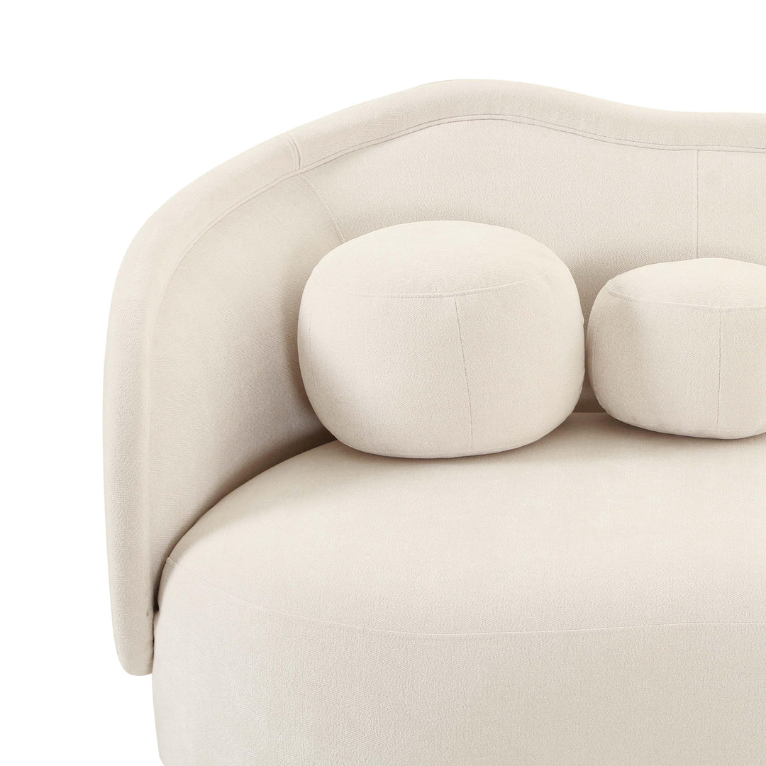 SwayLiving Circe Cream Textured Velvet Sofa SOFAS + SECTIONALS