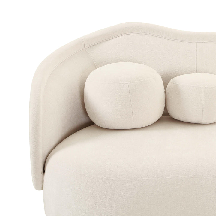 SwayLiving Circe Cream Textured Velvet Sofa SOFAS + SECTIONALS