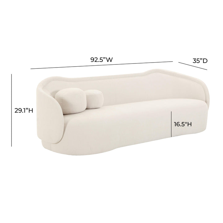 SwayLiving Circe Cream Textured Velvet Sofa SOFAS + SECTIONALS