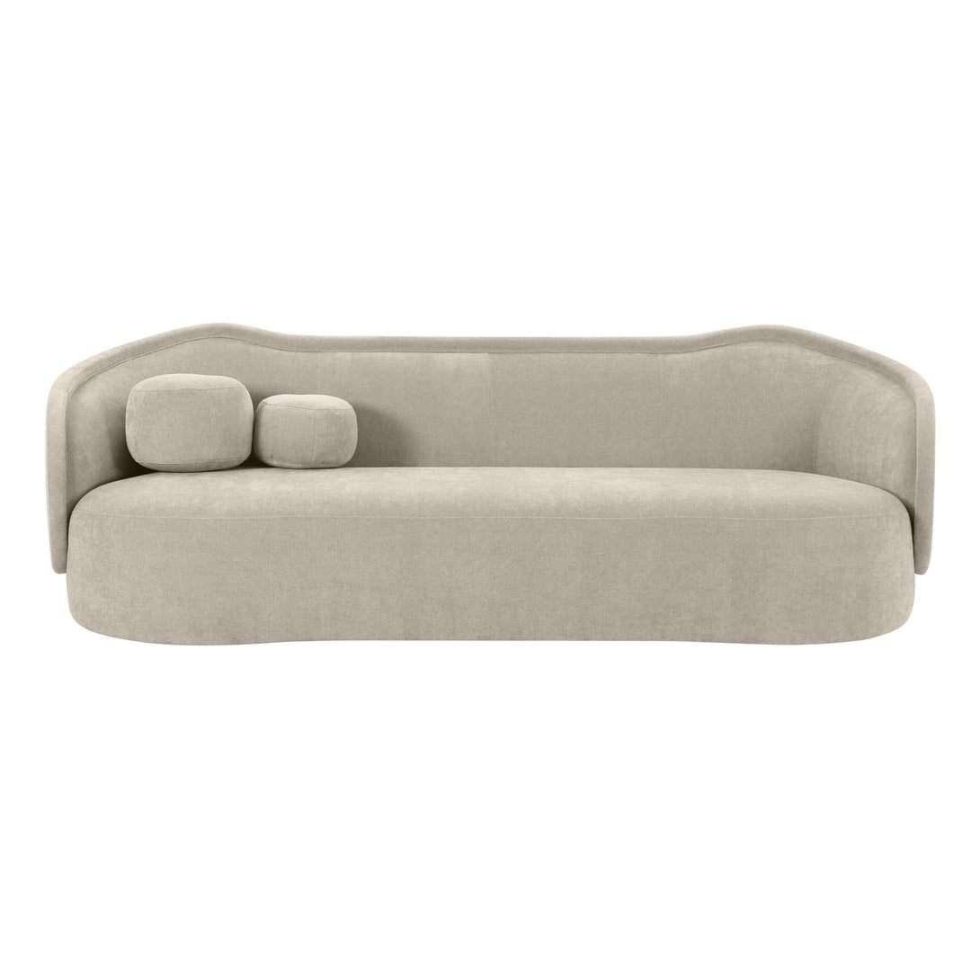 SwayLiving Circe Taupe Textured Velvet Sofa SOFAS + SECTIONALS