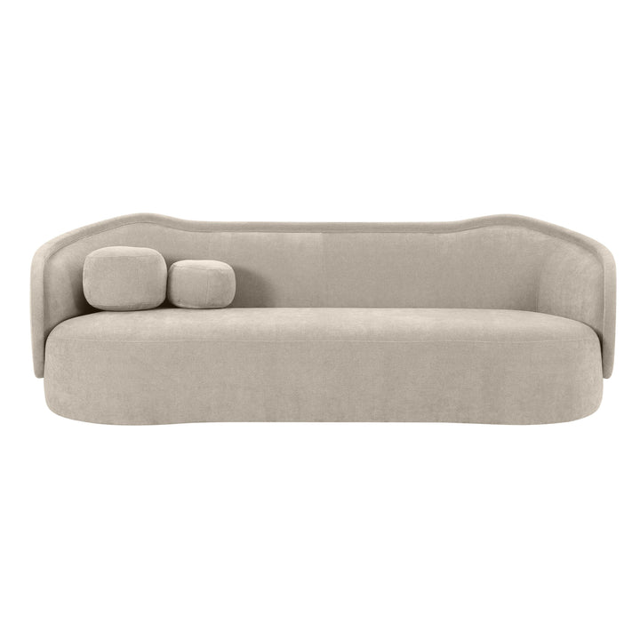 SwayLiving Circe Taupe Textured Velvet Sofa SOFAS + SECTIONALS