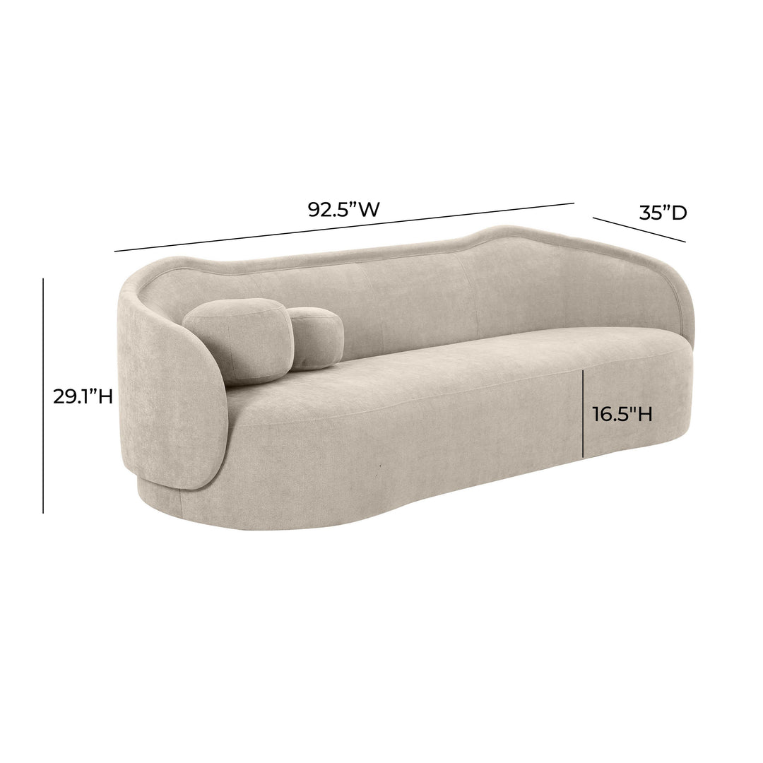 SwayLiving Circe Taupe Textured Velvet Sofa SOFAS + SECTIONALS