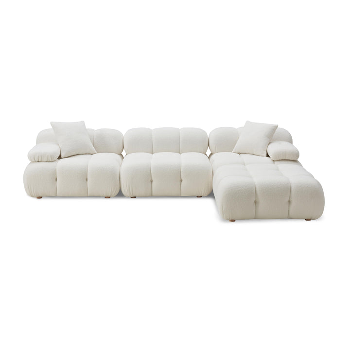 SwayLiving Calliope Cream Vegan Shearling 4-piece Modular Sectional SOFAS + SECTIONALS