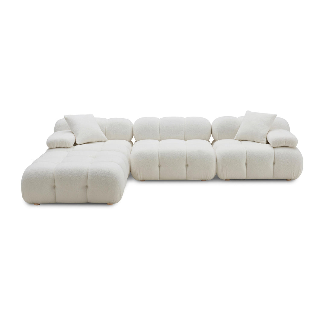 SwayLiving Calliope Cream Vegan Shearling 4-piece Modular Sectional SOFAS + SECTIONALS