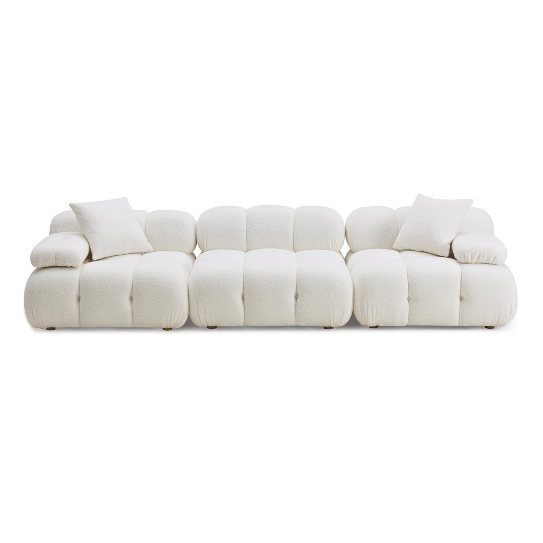 SwayLiving Calliope Cream Vegan Shearling Modular Sofa SOFAS + SECTIONALS
