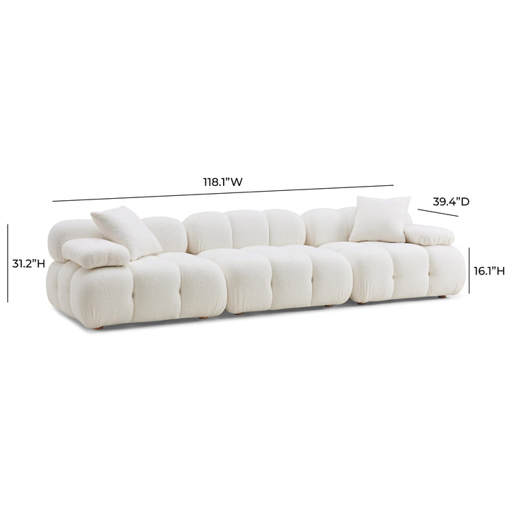 SwayLiving Calliope Cream Vegan Shearling Modular Sofa SOFAS + SECTIONALS