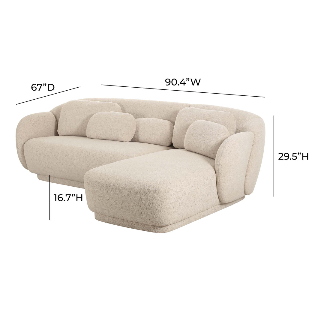 SwayLiving Misty Cream Boucle Sectional - RAF SOFAS + SECTIONALS