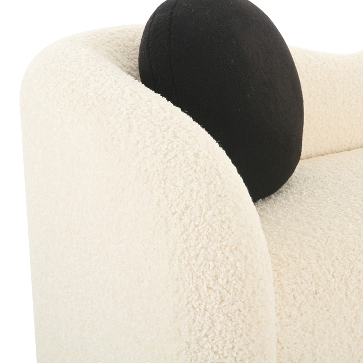 SwayLiving Leonie Beige Faux Shearling 84" Sofa SOFAS + SECTIONALS