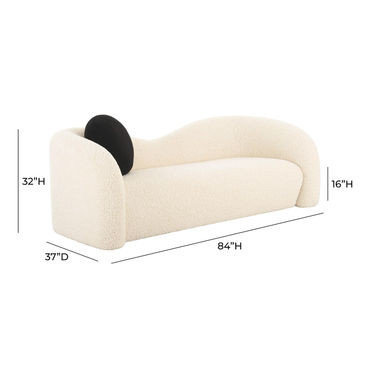SwayLiving Leonie Beige Faux Shearling 84" Sofa SOFAS + SECTIONALS