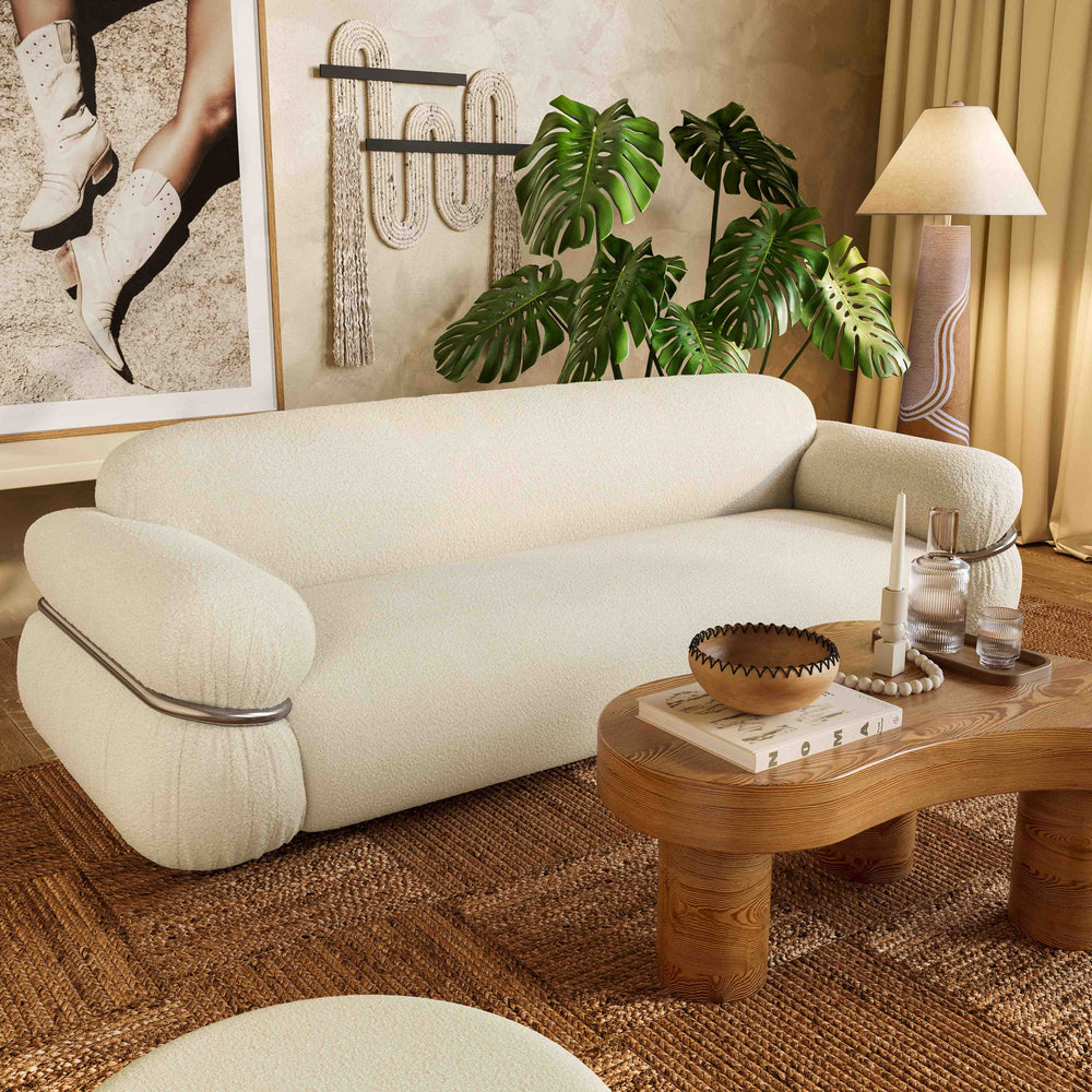 SwayLiving Leyla Cream Boucle Sofa SOFAS + SECTIONALS