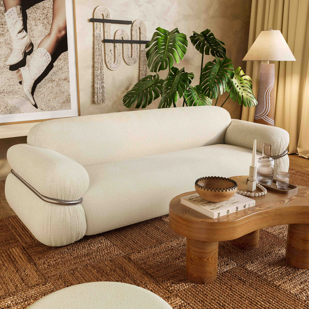 SwayLiving Leyla Cream Boucle Sofa SOFAS + SECTIONALS