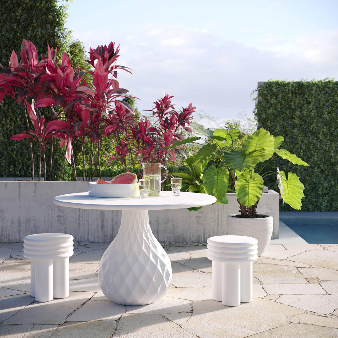 SwayLiving Tulum Ivory Concrete Dining Table OUTDOOR DINING TABLES