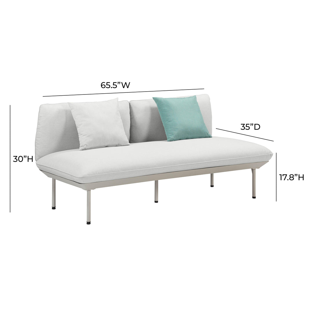SwayLiving Katti Light Grey Outdoor Loveseat OUTDOOR SOFAS + SECTIONALS