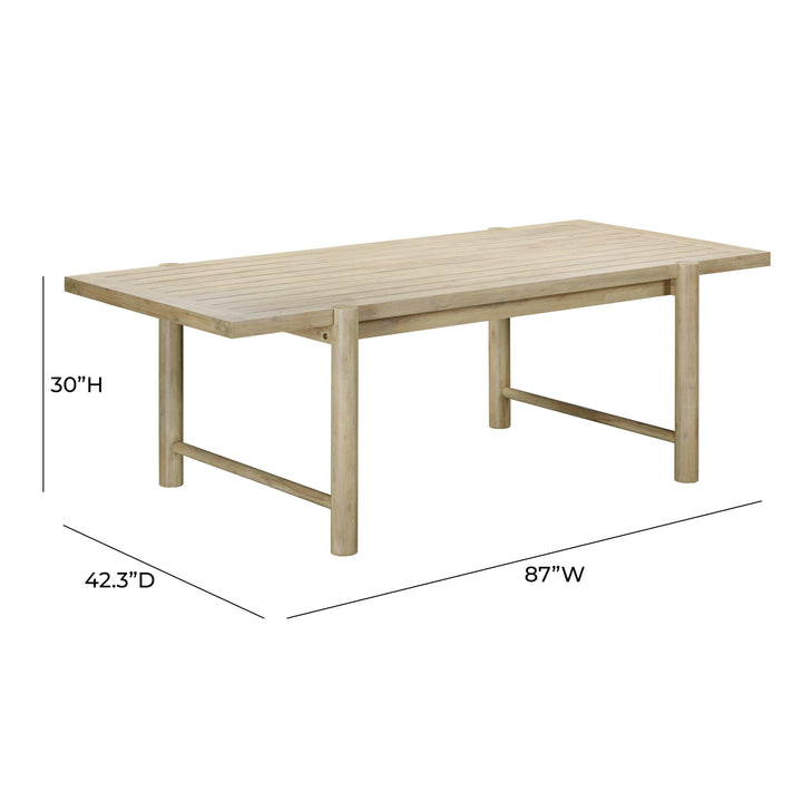 SwayLiving Gata Light Teak Outdoor Rectangular Dining Table OUTDOOR DINING TABLES