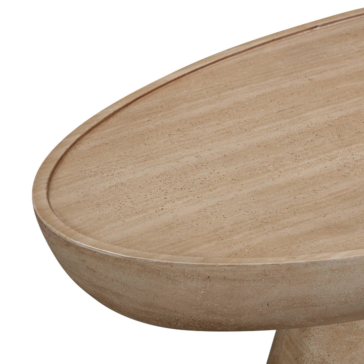 SwayLiving Eclipse Textured Faux Travertine Indoor / Outdoor Coffee Table OUTDOOR COFFEE TABLES