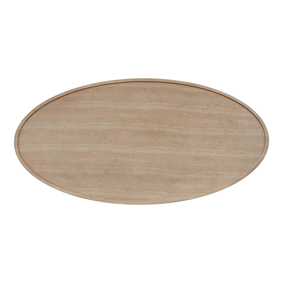SwayLiving Eclipse Textured Faux Travertine Indoor / Outdoor Coffee Table OUTDOOR COFFEE TABLES