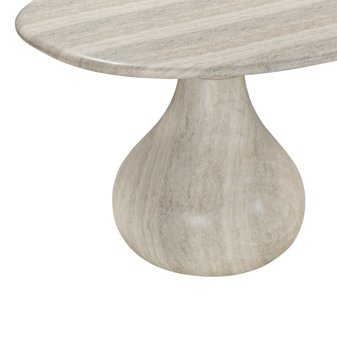 SwayLiving Smooch Faux Travertine Indoor / Outdoor Pedestal Dining Table OUTDOOR DINING TABLES