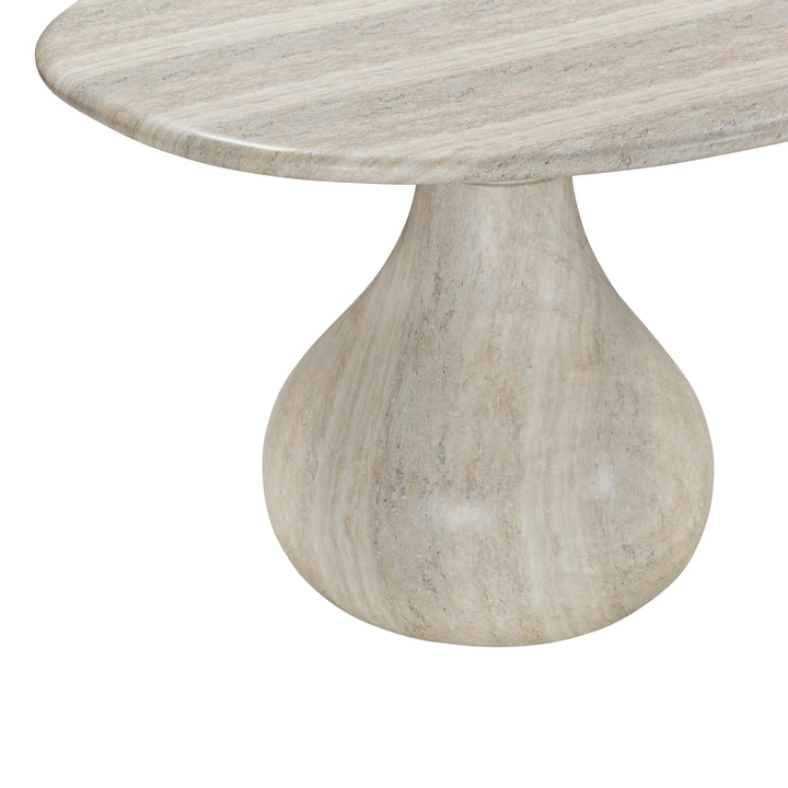 SwayLiving Smooch Faux Travertine Indoor / Outdoor Pedestal Dining Table OUTDOOR DINING TABLES