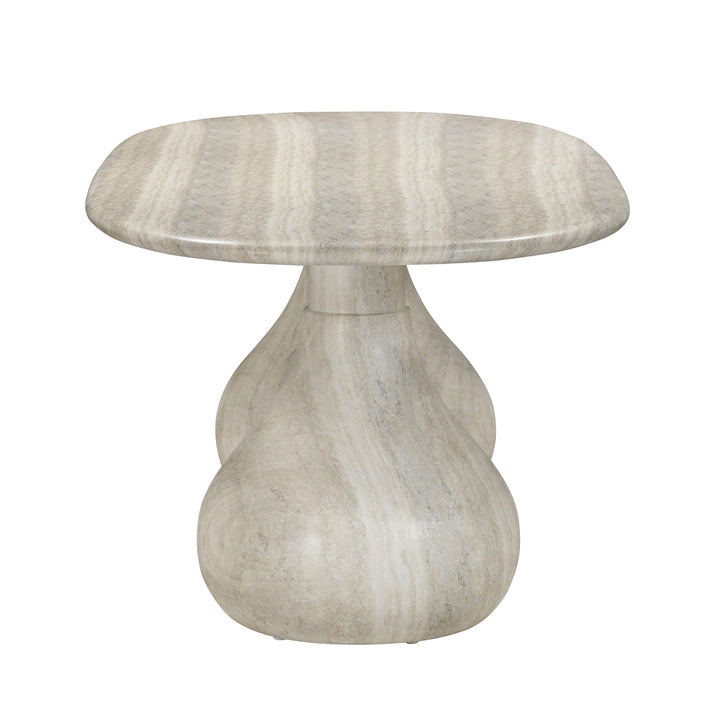 SwayLiving Smooch Faux Travertine Indoor / Outdoor Pedestal Dining Table OUTDOOR DINING TABLES