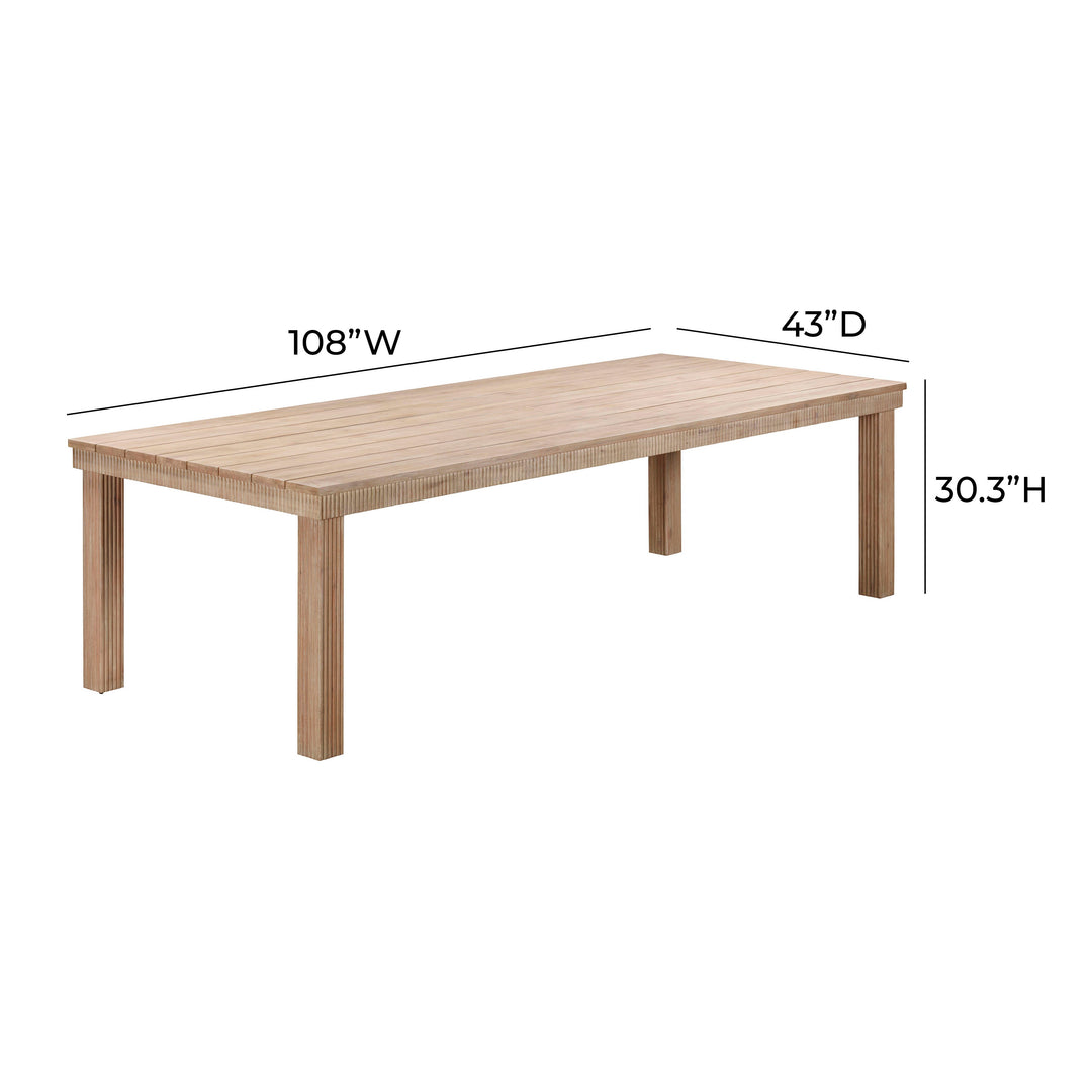 SwayLiving Cassie Natural 108 Inch Rectangular Outdoor Dining Table OUTDOOR DINING TABLES