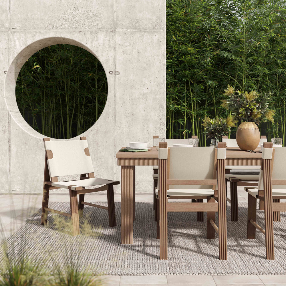 SwayLiving Cassie Natural 75 Inch Rectangular Outdoor Dining Table OUTDOOR DINING TABLES