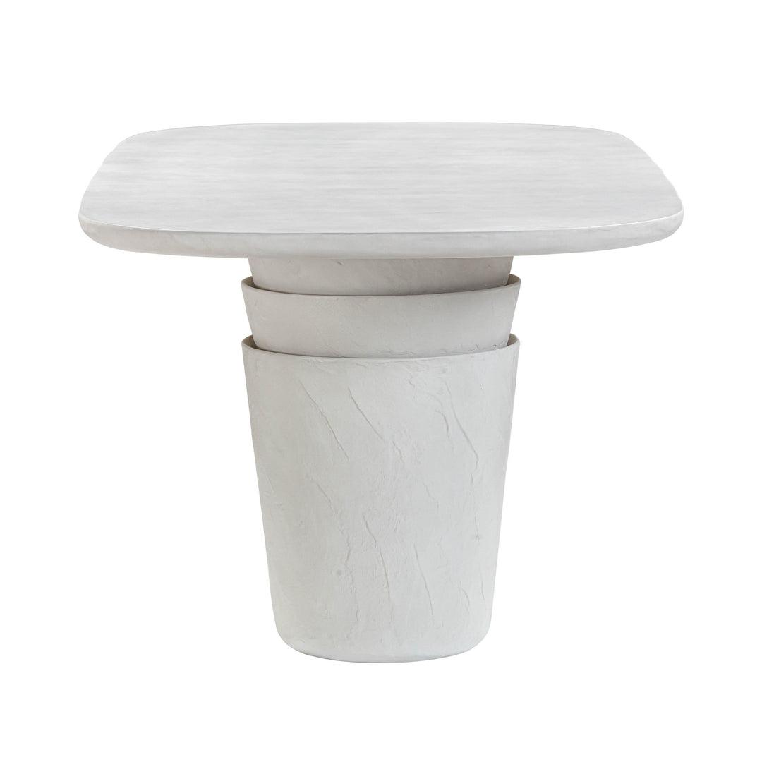 SwayLiving Margot Light Grey Faux Plaster Indoor / Outdoor Concrete Dining Table OUTDOOR DINING TABLES