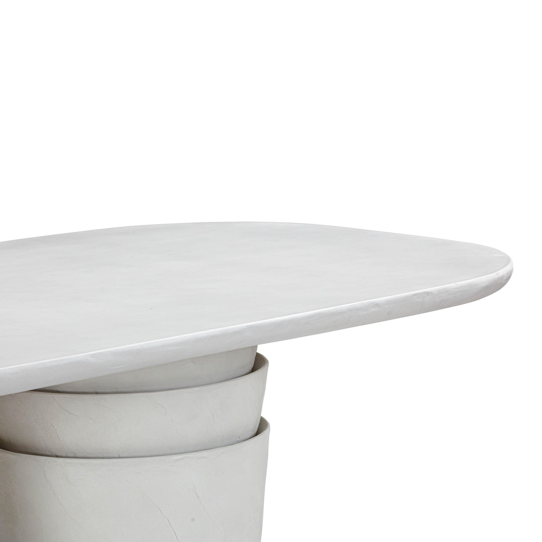SwayLiving Margot Light Grey Faux Plaster Indoor / Outdoor Concrete Dining Table OUTDOOR DINING TABLES