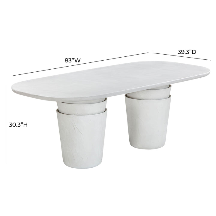 SwayLiving Margot Light Grey Faux Plaster Indoor / Outdoor Concrete Dining Table OUTDOOR DINING TABLES