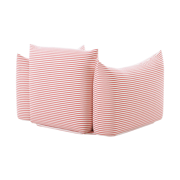 SwayLiving Saint Tropez Pearl and Red Striped Stuffed Outdoor Armchair OUTDOOR CHAISE LOUNGES