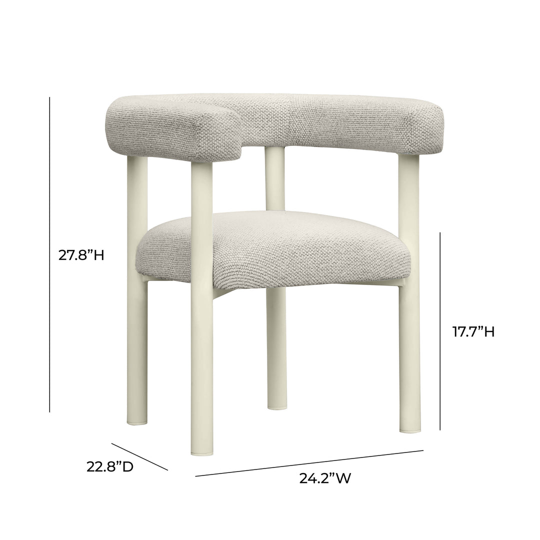 SwayLiving Jackie Cream Outdoor Textured Dining Chair - Set of 2 OUTDOOR DINING CHAIRS
