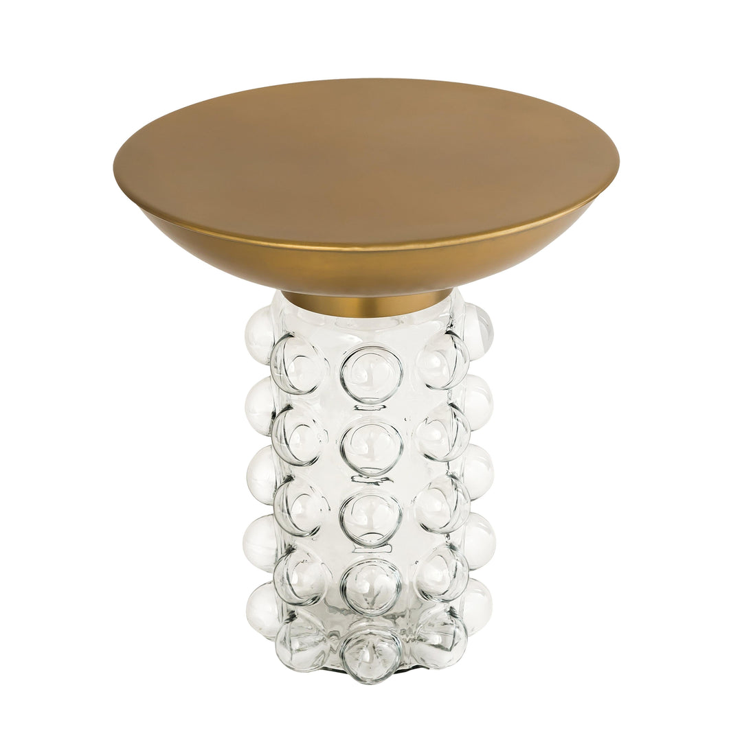 SwayLiving Bubble Glass/Brass Side Table ACCENT TABLES