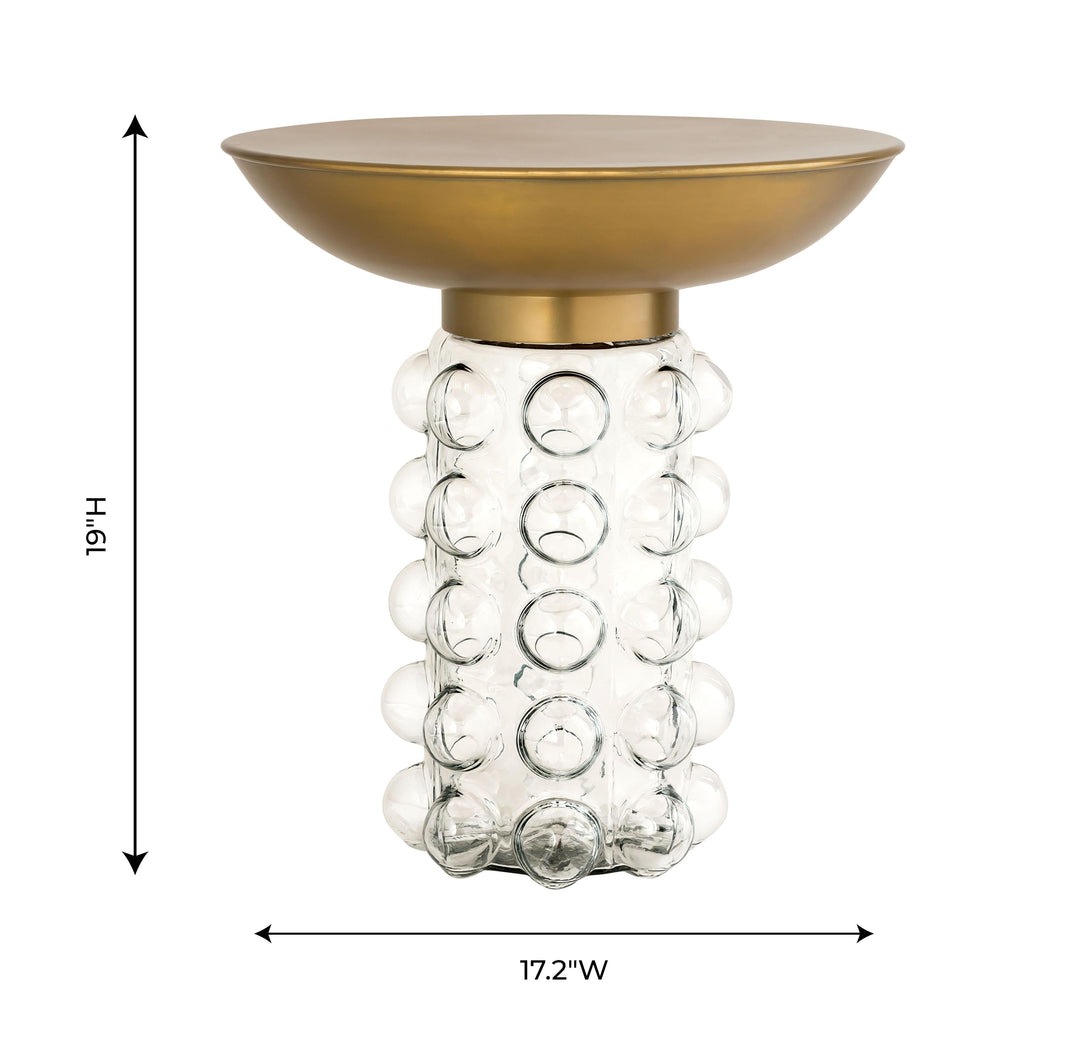 SwayLiving Bubble Glass/Brass Side Table ACCENT TABLES