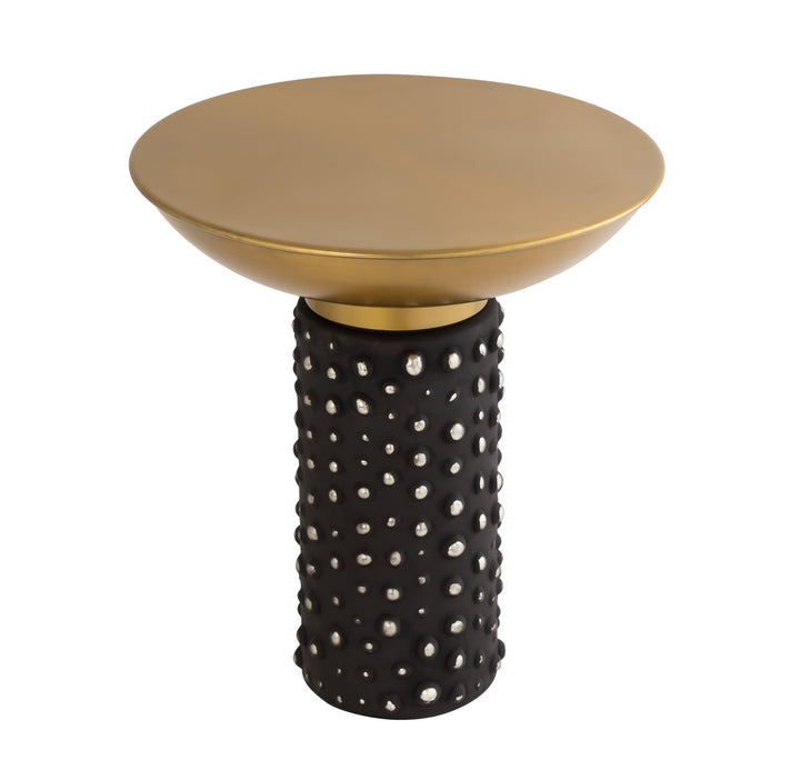 SwayLiving Blaze Glass/Brass Side Table ACCENT TABLES