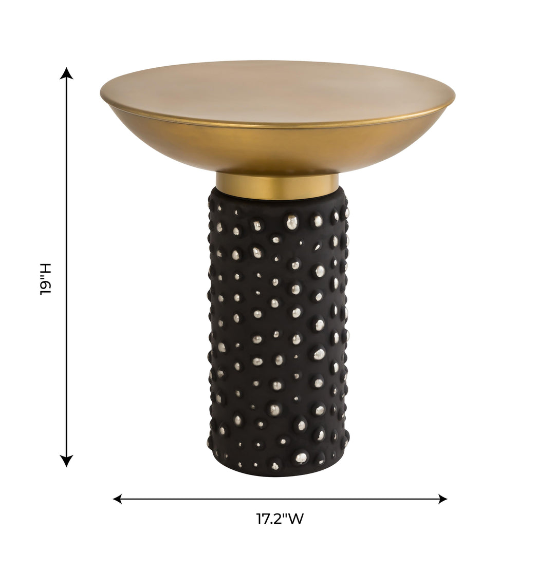 SwayLiving Blaze Glass/Brass Side Table ACCENT TABLES