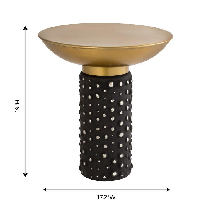 SwayLiving Blaze Glass/Brass Side Table ACCENT TABLES