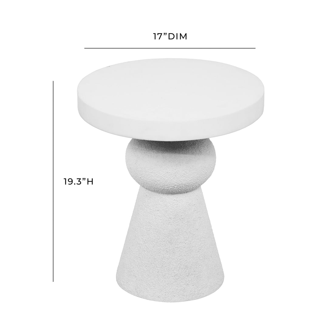 SwayLiving Lupita White Side Table ACCENT TABLES