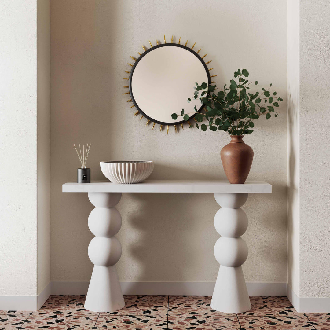 SwayLiving Lupita White Console Table CONSOLE TABLES