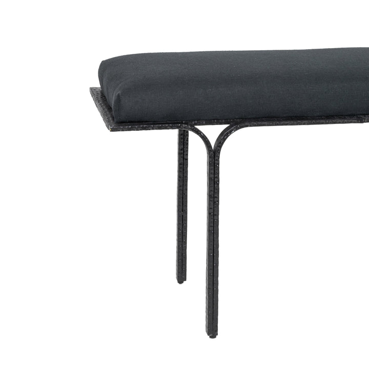 SwayLiving Bryn Black Linen Bench BENCHES