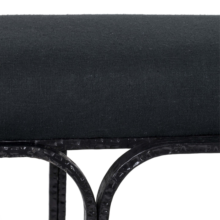 SwayLiving Bryn Black Linen Bench BENCHES