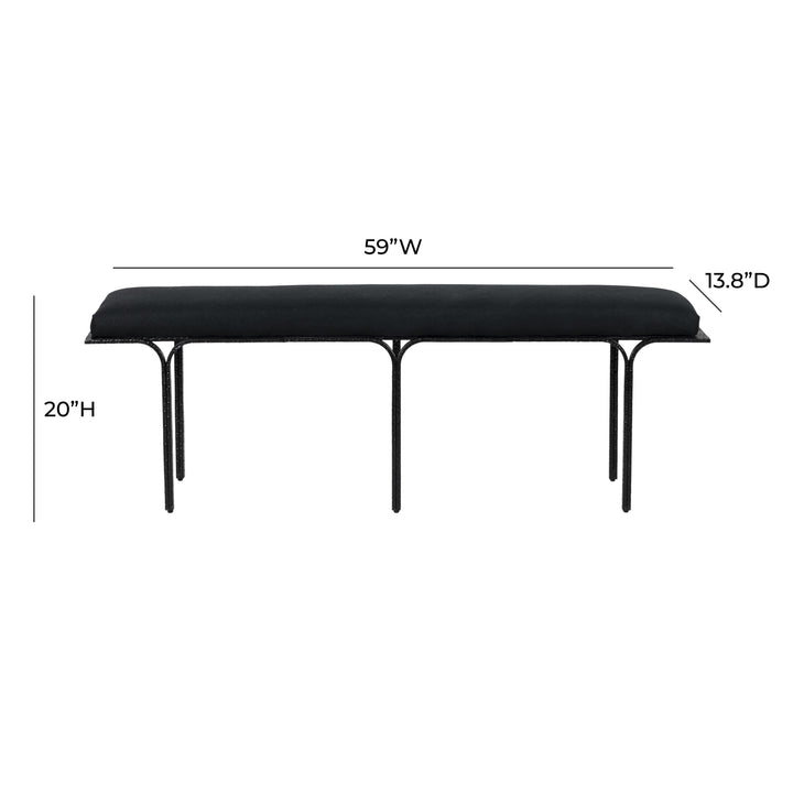 SwayLiving Bryn Black Linen Bench BENCHES