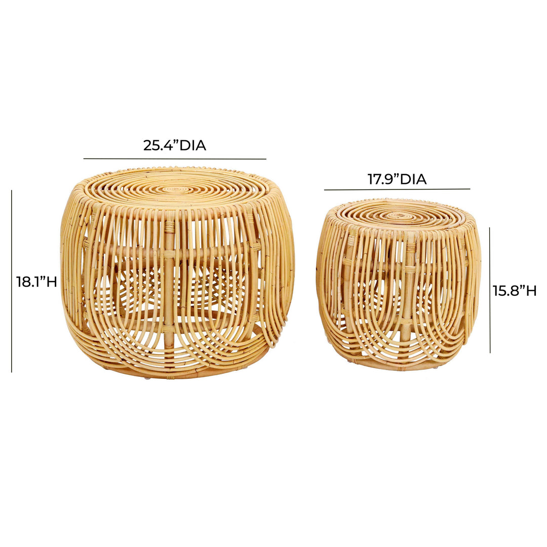 SwayLiving Azrina Rattan Nesting Tables COFFEE TABLES