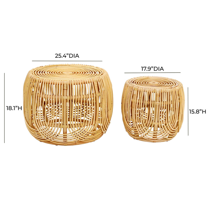 SwayLiving Azrina Rattan Nesting Tables COFFEE TABLES