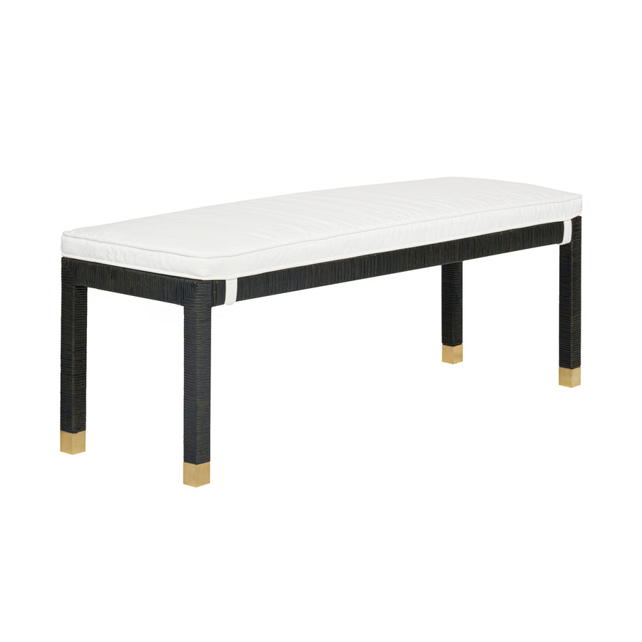 SwayLiving Amara Charcoal Woven Rattan Bench BENCHES