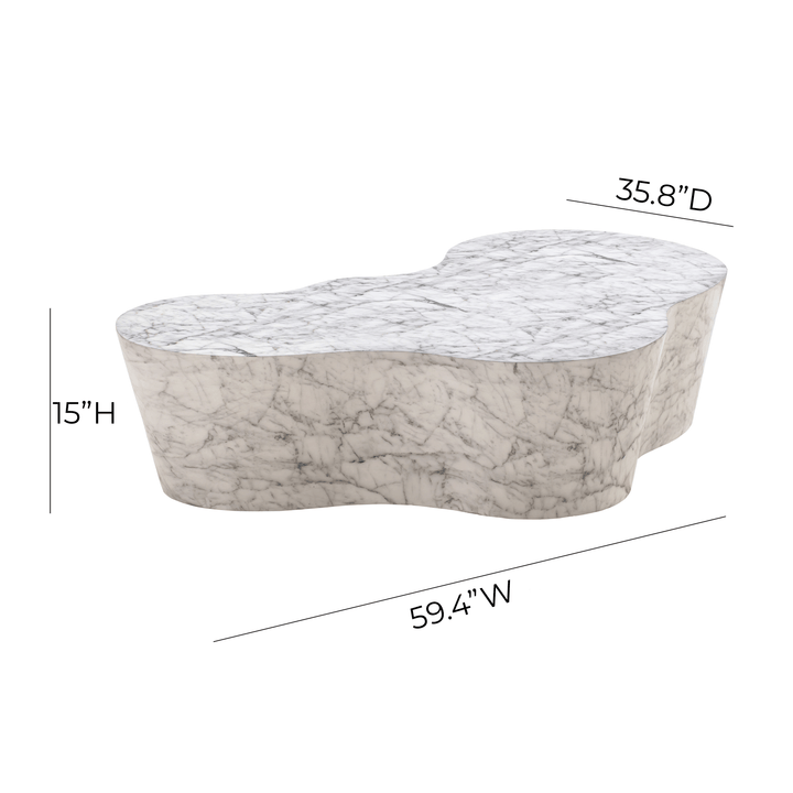 SwayLiving Slab Marble Coffee Table OUTDOOR COFFEE TABLES