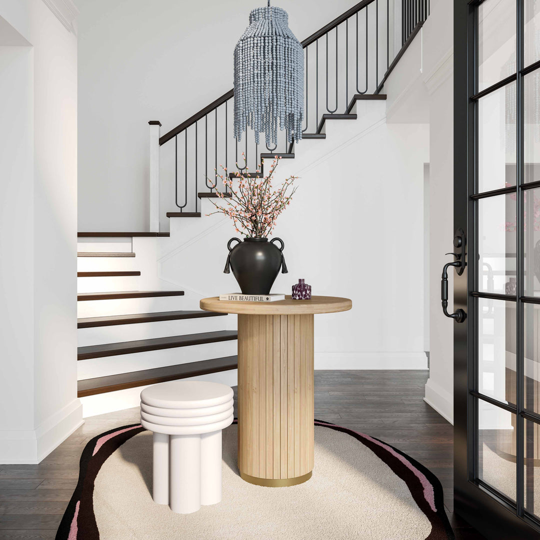 SwayLiving Chelsea Natural Oak Wood Entry Table CONSOLE TABLES