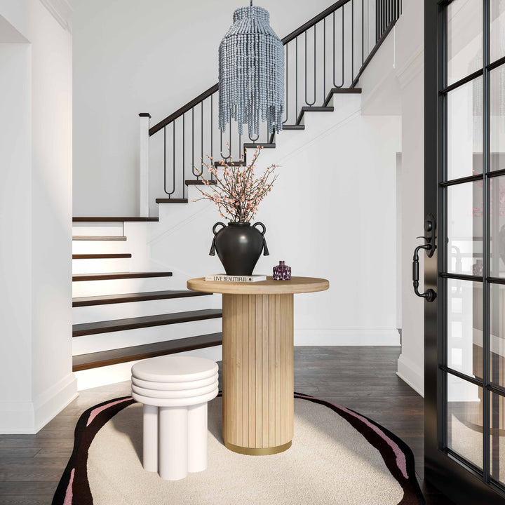 SwayLiving Chelsea Natural Oak Wood Entry Table CONSOLE TABLES