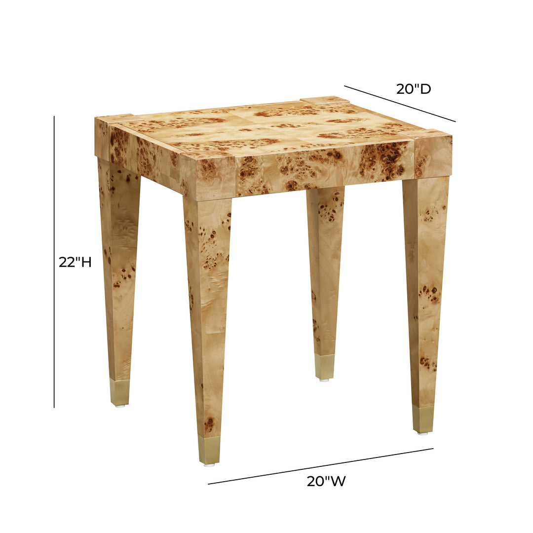 SwayLiving Brandyss Natural Burl End Table ACCENT TABLES