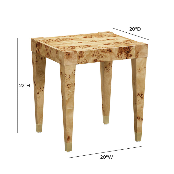SwayLiving Brandyss Natural Burl End Table ACCENT TABLES